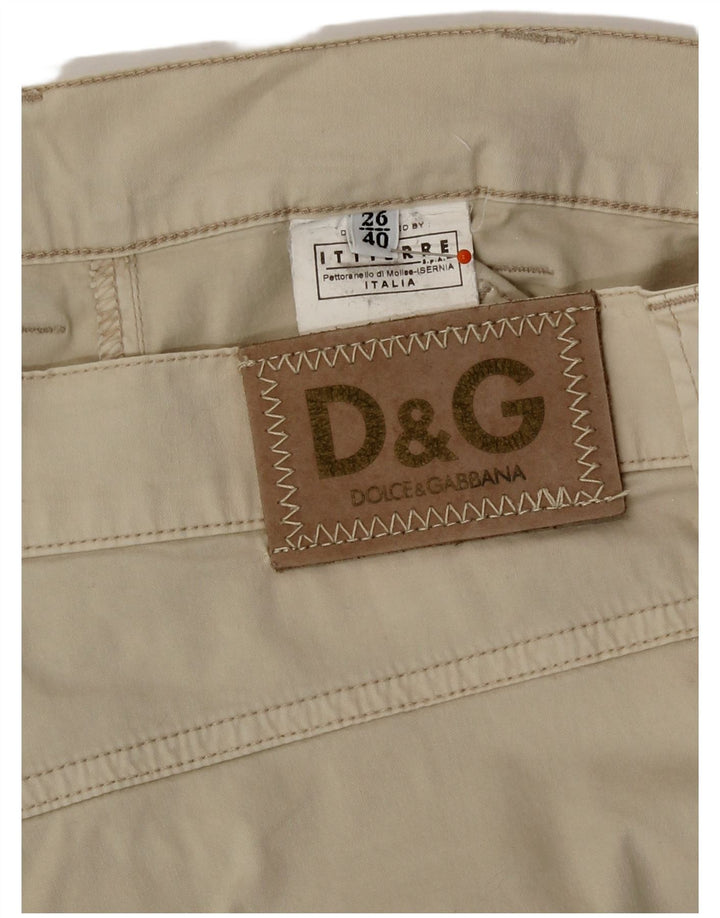 Dolce & Gabbana Pantalones Capri para Mujer IT 40 Small W26 L20 Beige