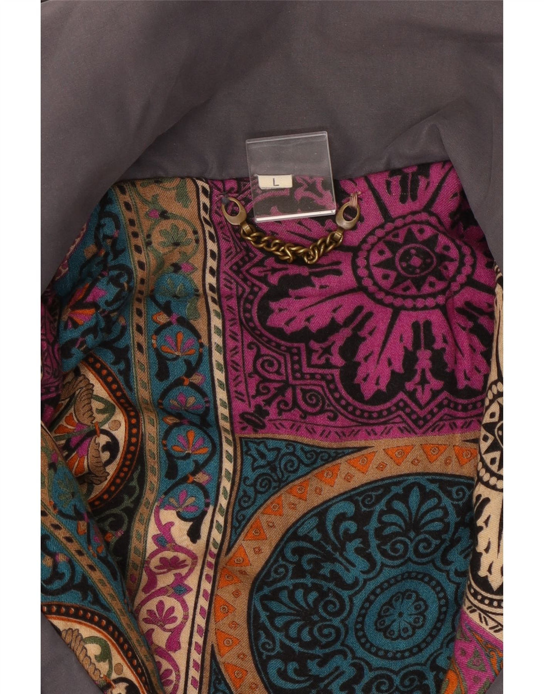 Vintage mujer chaqueta utilitaria Reino Unido 16 gris grande