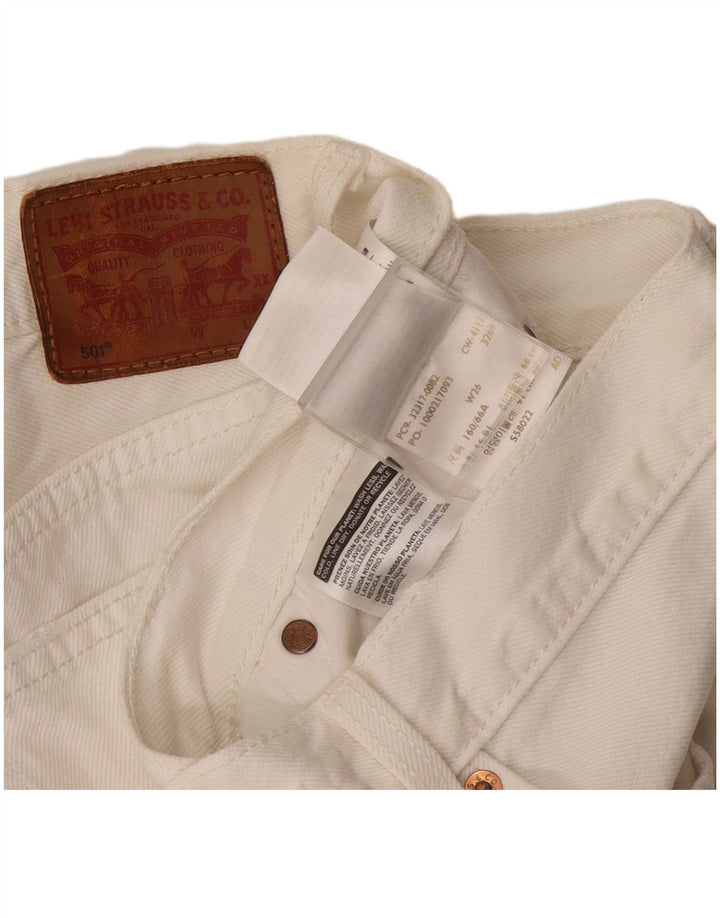 Levi's 501 Shorts De Mezclilla Desgastados W26 Pequeño Algodón Blanco para Mujer