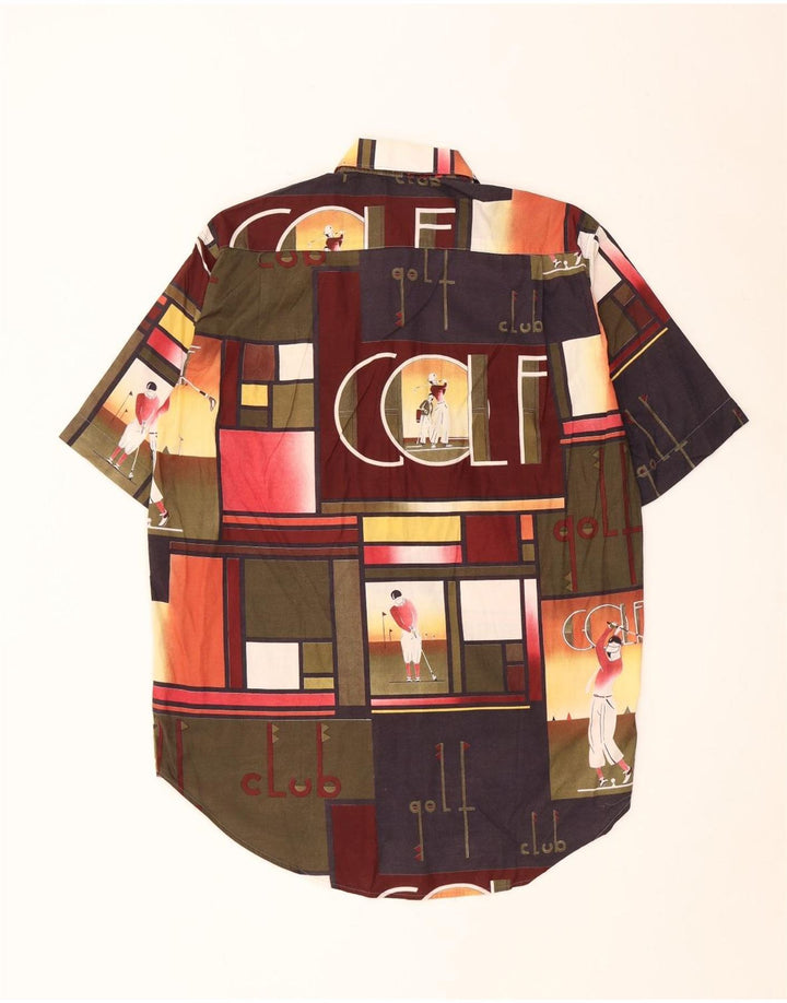 Benetton Camisa De Manga Corta Pequeña De Algodón Patchwork Multicolor Hombre