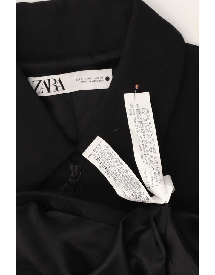 Zara Chaqueta Blazer Extragrande para Mujer UK 46 Grande Poliéster Negro