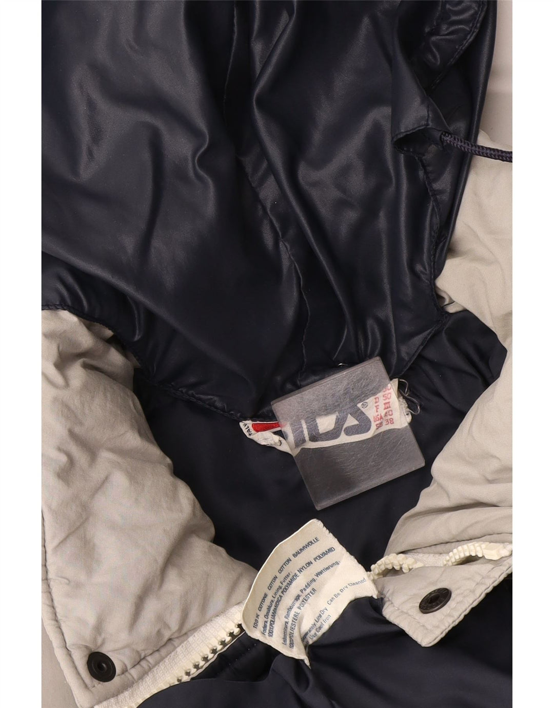Fila Chaqueta acolchada con capucha para hombre UK 38 Algodón gris medio