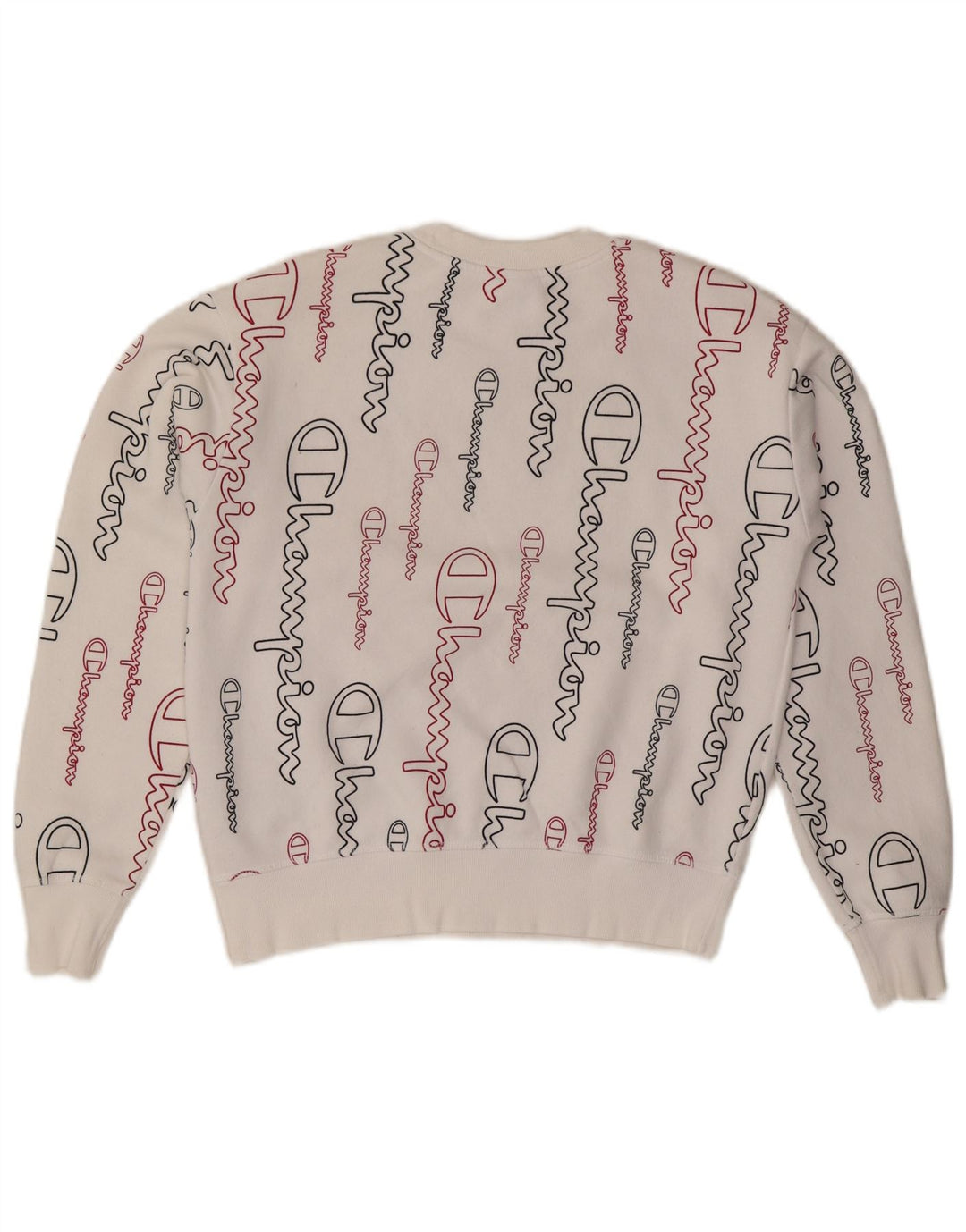 CHAMPION Sudadera de gran tamaño con estampado gráfico para mujer UK 10 Small White