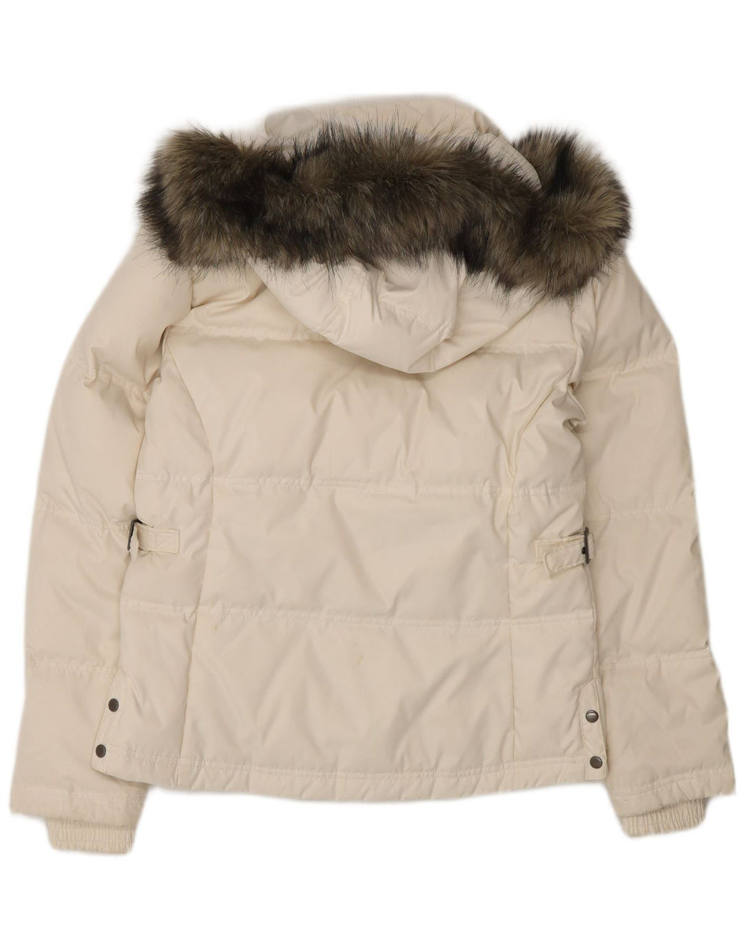 Columbia Chaqueta acolchada extragrande con capucha para mujer UK 10 Small Poliéster blanco