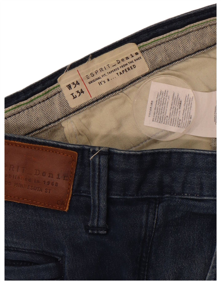 ESPRIT Mens Tapered Jeans W34 L27 Blue Cotton
