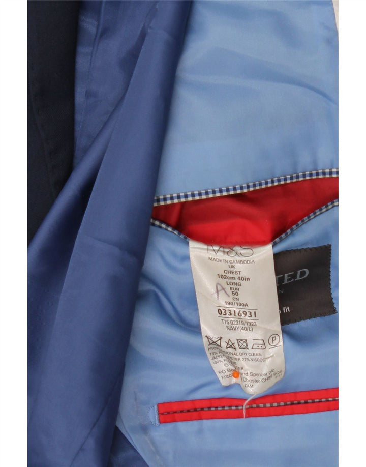 Marks & Spencer Chaqueta tipo blazer de 2 botones para hombre UK 40 Medium Azul marino