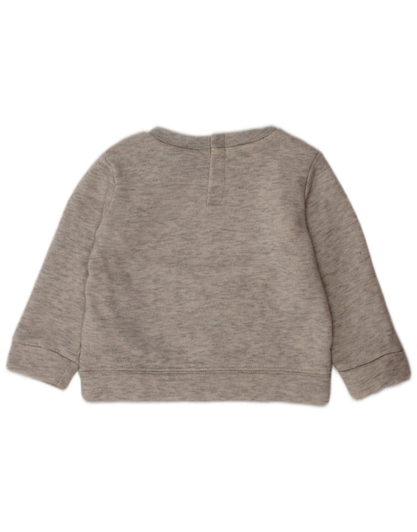 NIKE Baby Girls Graphic Sweatshirt Jumper 12-18 Months Grey Flecked Cotton