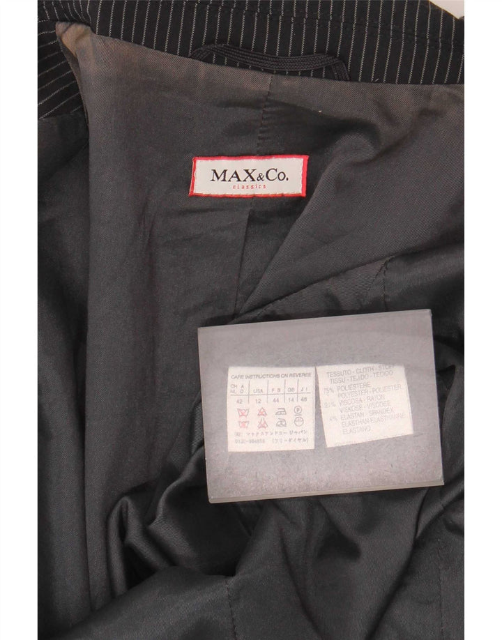 Max & Co. Chaqueta tipo blazer de 2 botones para mujer, talla 44, talla grande, color negro