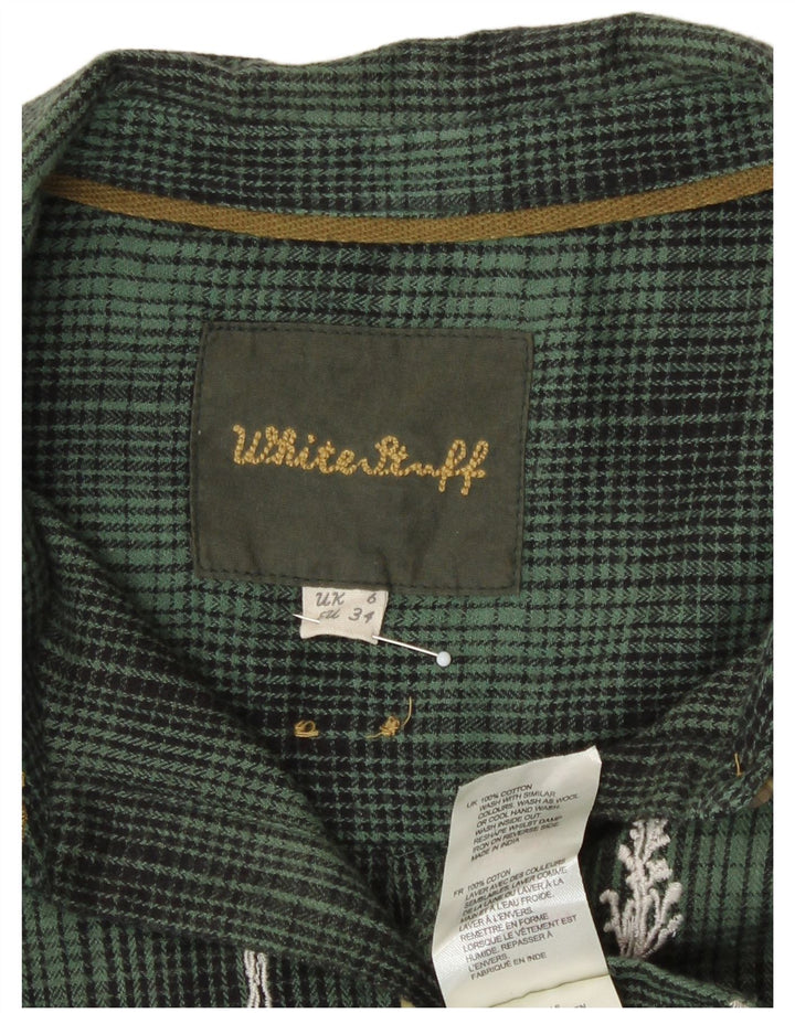 Camisa de franela extragrande para mujer de White Stuff UK 6 XS Algodón a cuadros verdes