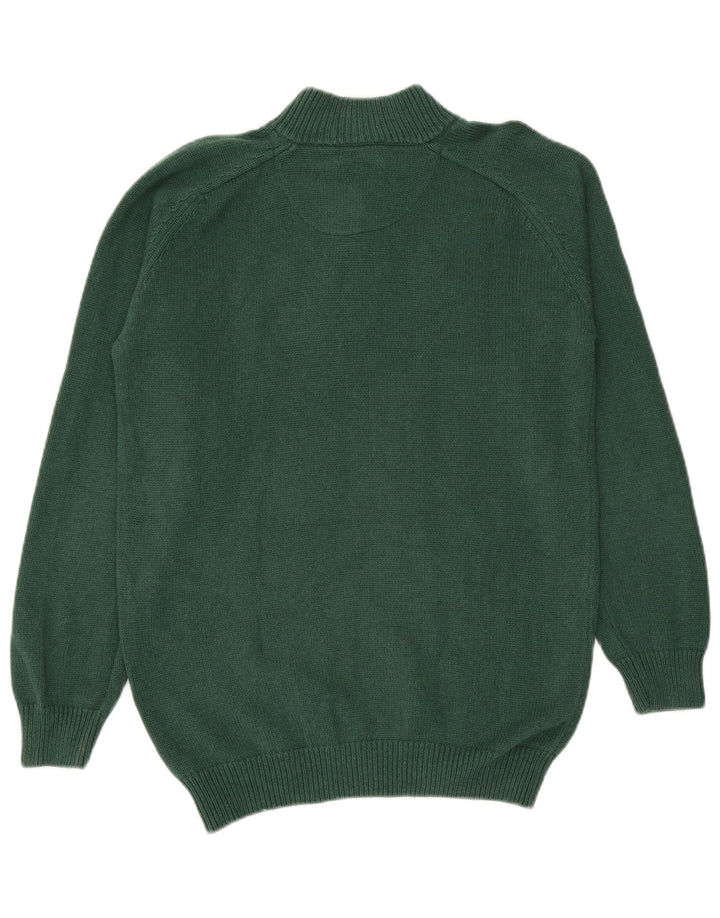 Jersey Massimo Dutti Hombre con Cuello Botonado Algodón Verde Medio