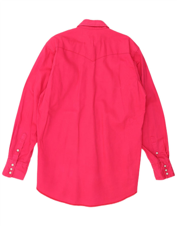 WRANGLER Camisa alta para hombre de algodón rosa grande