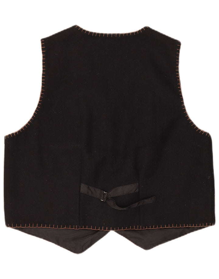 VINTAGE Chaleco de mujer Reino Unido 18 XL Gris Colorblock Lana