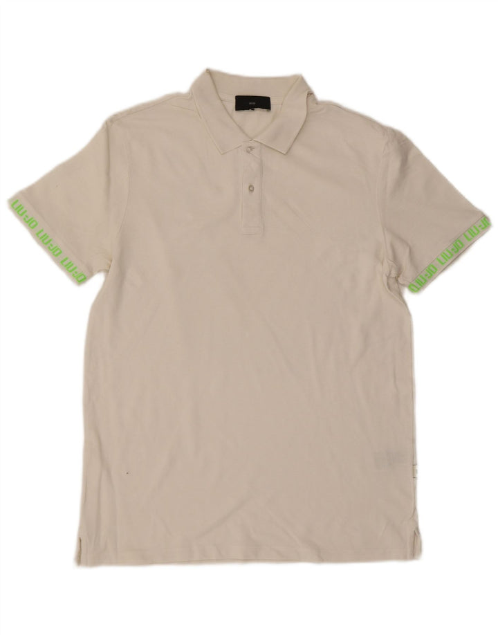 Liu Jo Polo Estampado Para Hombre De Algodón Blanco Grande
