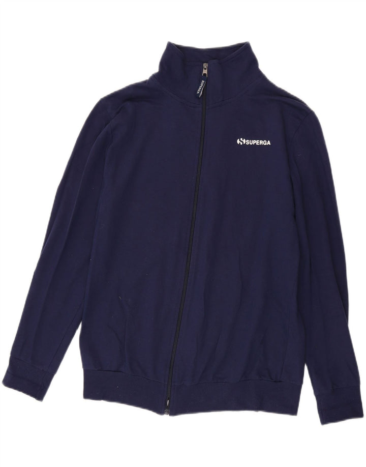SUPERGA Chaqueta de chándal para mujer UK 40 Grande Algodón azul marino