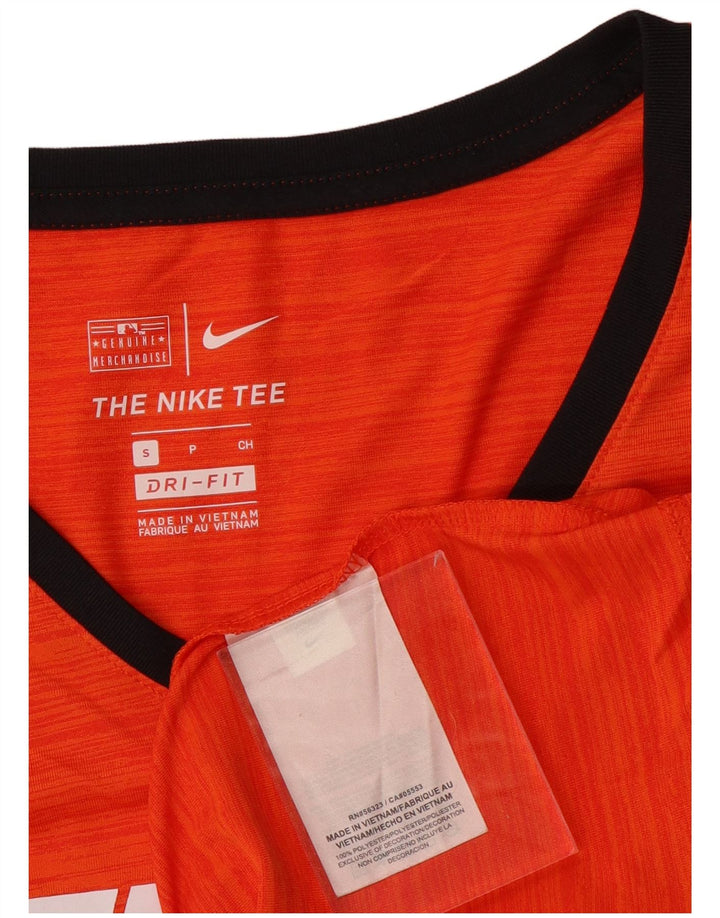 NIKE Mujer Tigers Graphic Camiseta Top UK 10 Small Naranja Poliéster