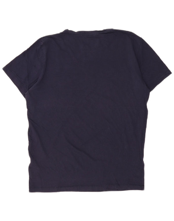 JACK & JONES Hombre Camiseta Gráfica Top Medium Azul Marino Algodón