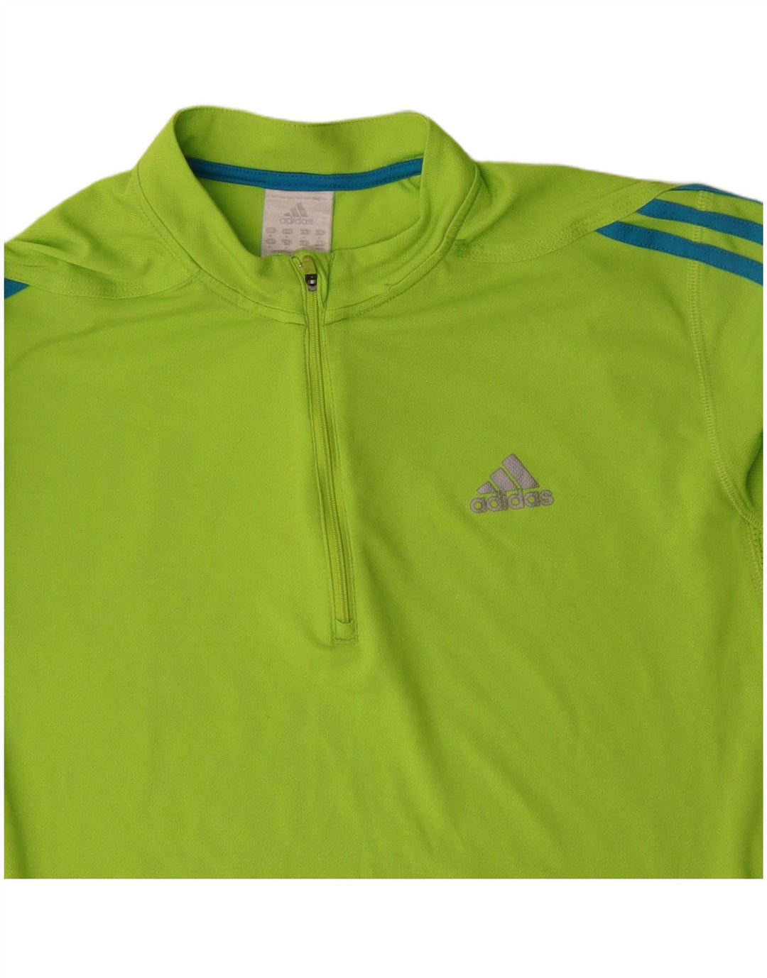 ADIDAS Hombre Zip Neck Jersey Chándal Top Poliéster Verde Medio