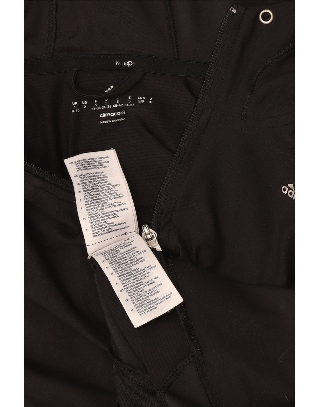 Adidas Mujer Climacool Chándal Top Chaqueta Reino Unido 8/10 Pequeño Negro