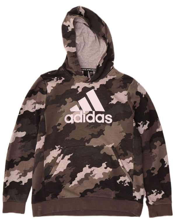 ADIDAS Sudadera con capucha gráfica para niños 13-14 años Algodón de camuflaje marrón