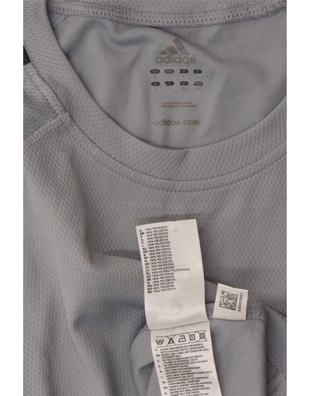 Adidas Mens Climalite Graphic Camiseta Top Grande Gris Poliéster