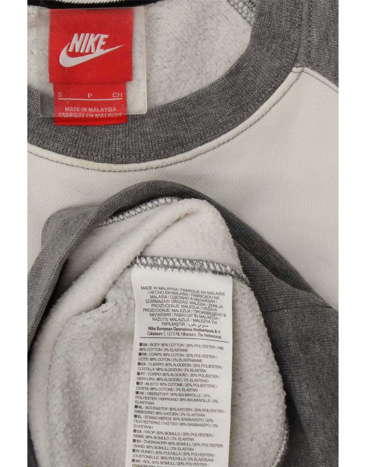 Nike Sudadera con gráfico y diseño tipo jersey de algodón color block en gris pequeño para hombre
