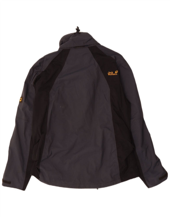 Jack Wolfskin Chaqueta impermeable para hombre UK 40/42 Large Azul marino Poliéster