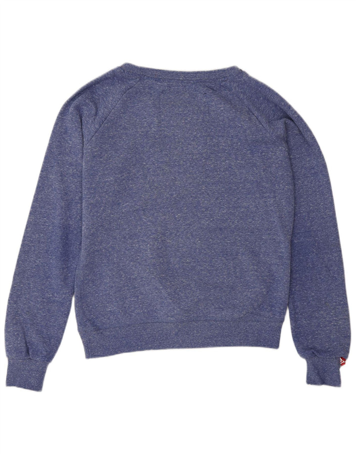 SUPERDRY Jersey de sudadera de atletismo para mujer UK 44 Medio azul moteado