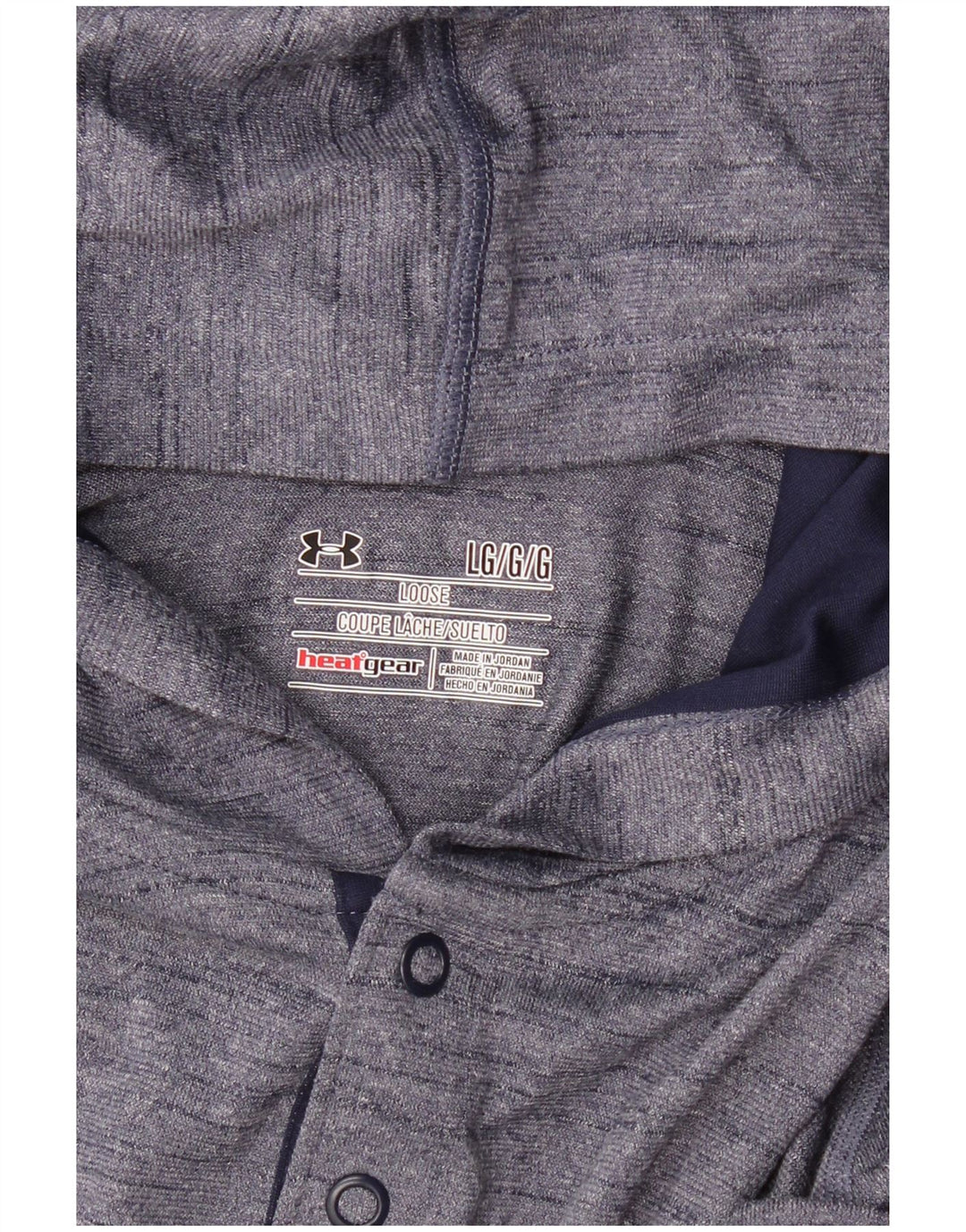 UNDER ARMOUR Camiseta con capucha Heat Gear para hombre de manga larga con moteado azul marino grande