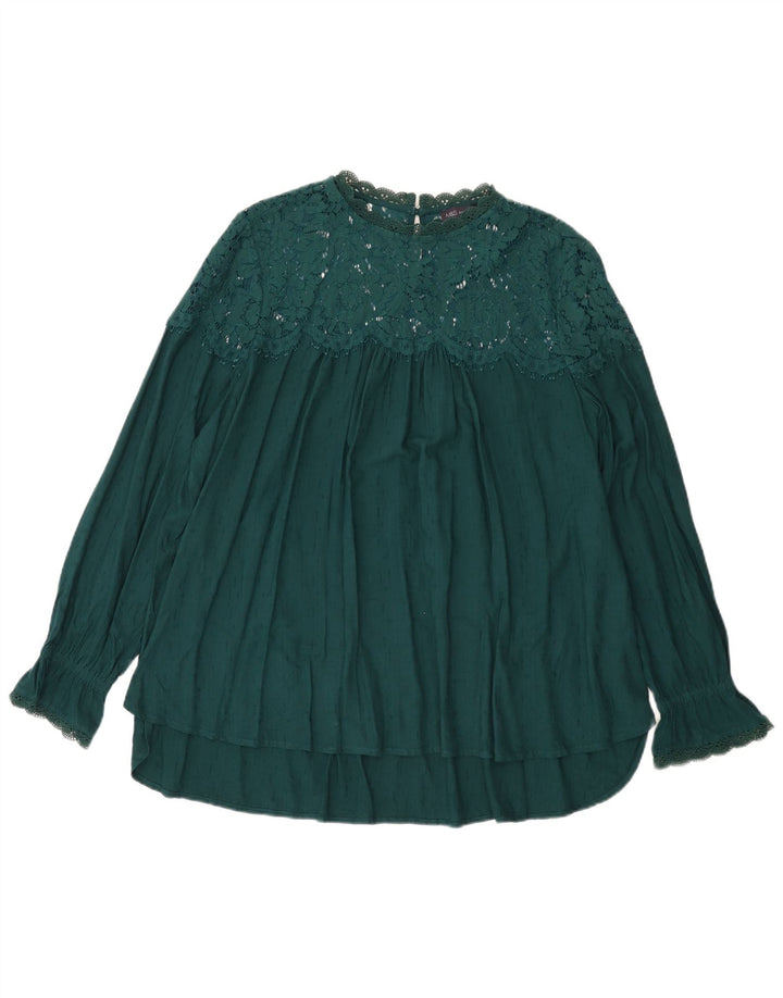Marks & Spencer Blusa para Mujer Top UK 22 3XL Viscosa Verde