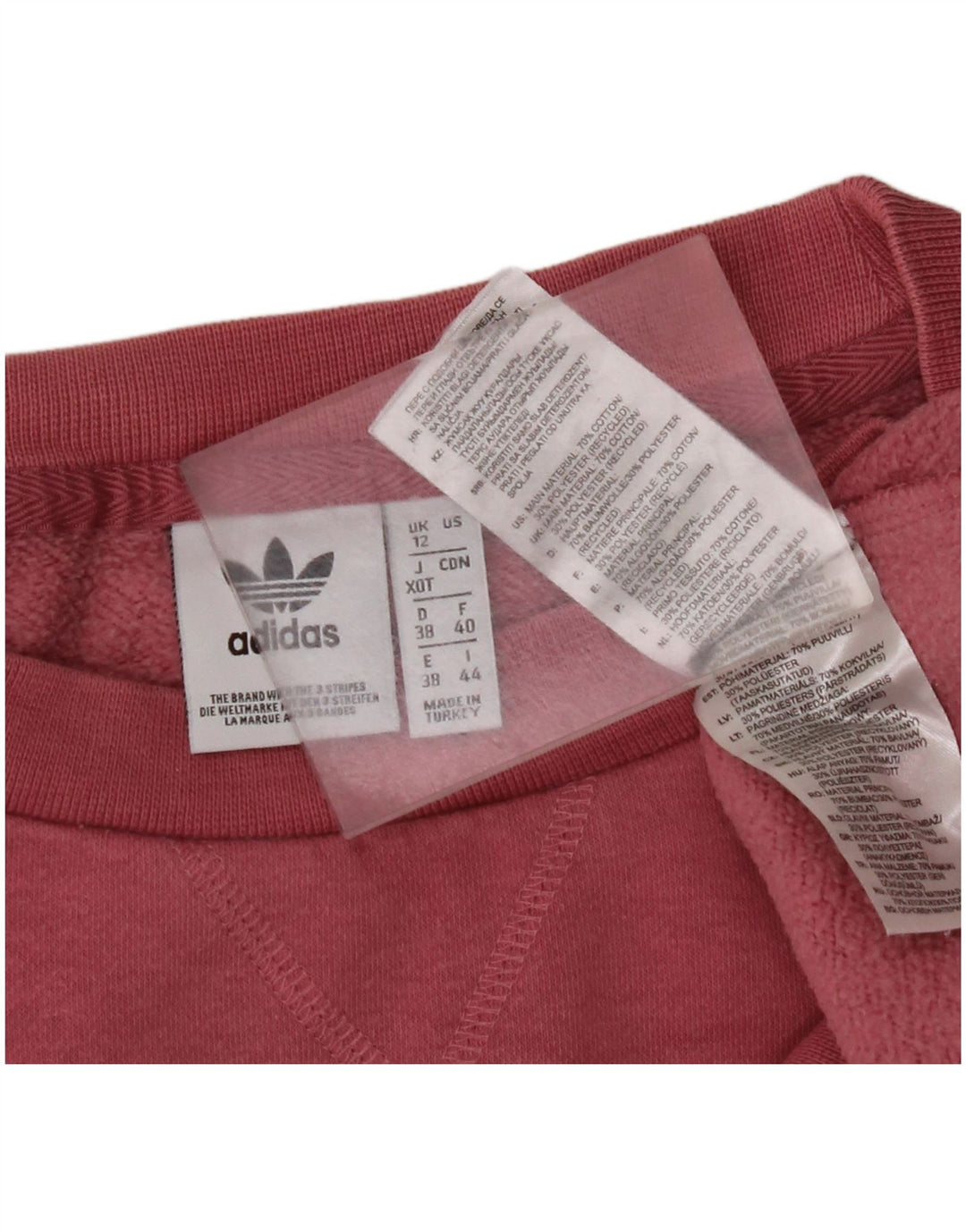ADIDAS Sudadera extragrande para mujer Jersey UK 12 Algodón rosa medio