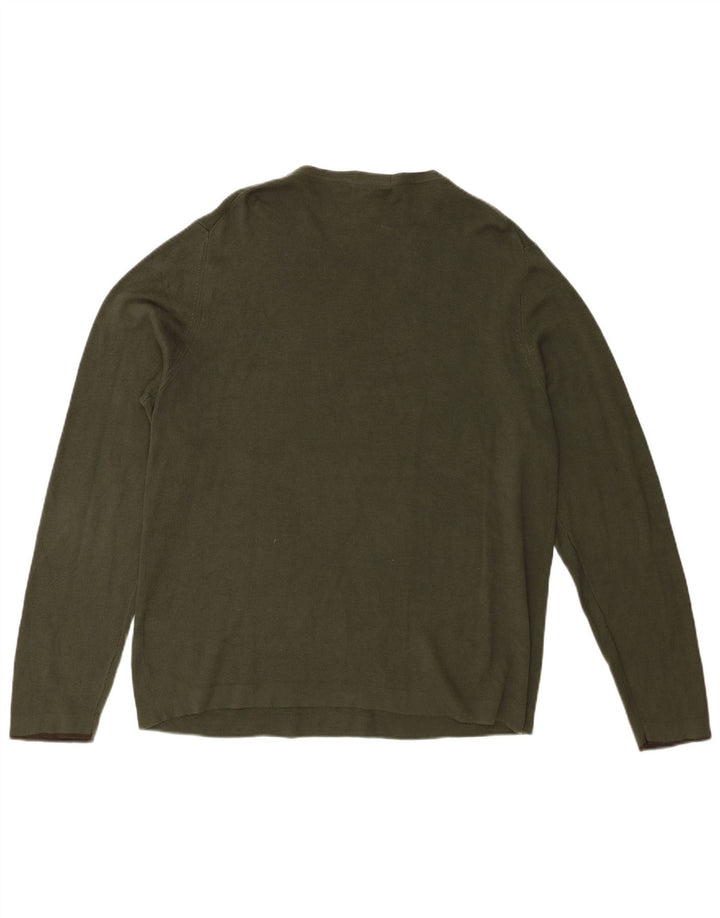 Eddie Bauer Jersey con Cuello en V para Hombre de algodón Caqui Medio