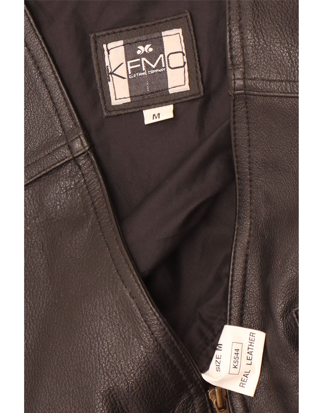 Vintage hombres regular cuero chaleco medio cuero negro