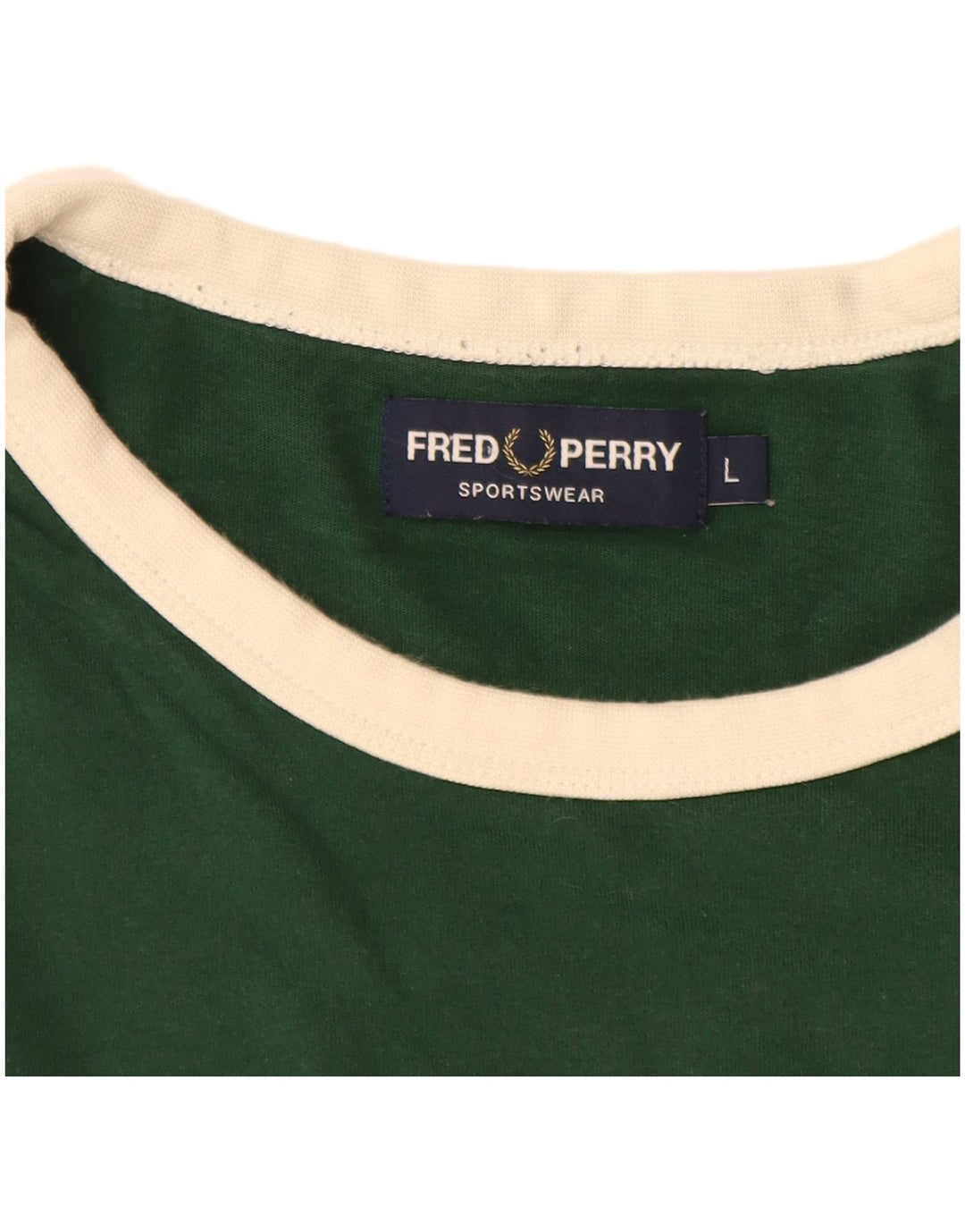 FRED PERRY Camiseta estampada para hombre Top grande de algodón con bloques de color verde