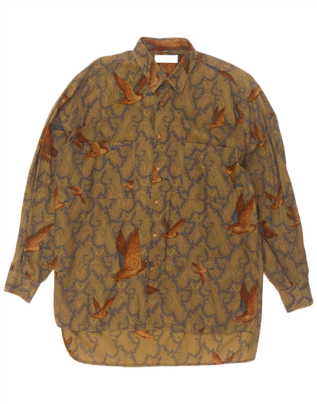 Camisa Millibar Hombre Grande Beige Paisley Algodón