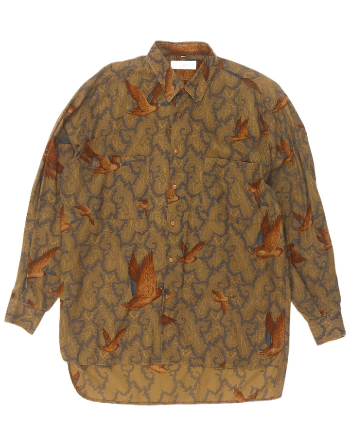Camisa Millibar Hombre Grande Beige Paisley Algodón