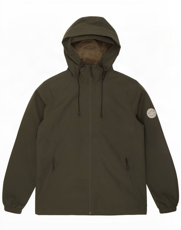Jack & Jones Chaqueta impermeable con capucha para hombre UK 40 Large Verde Poliéster
