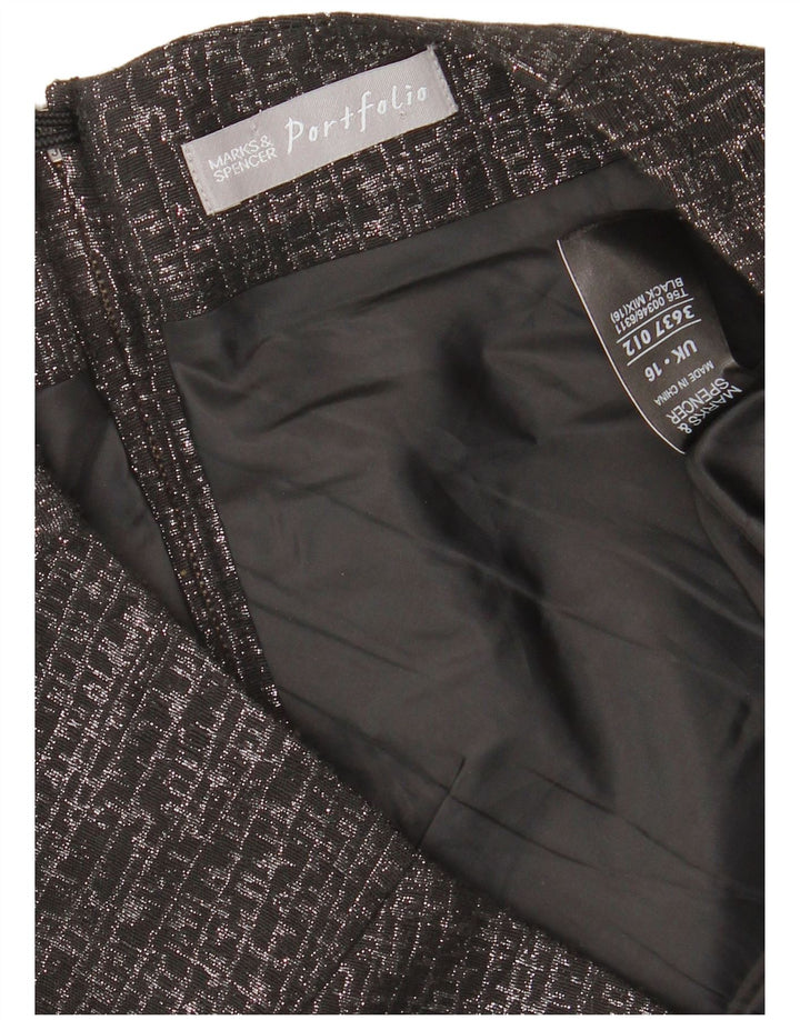 MARKS & SPENCER Womens Pencil Skirt UK 16 Large W36  Black