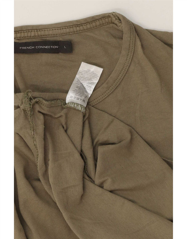 French Connection - Camiseta para hombre, talla grande, color caqui, algodón
