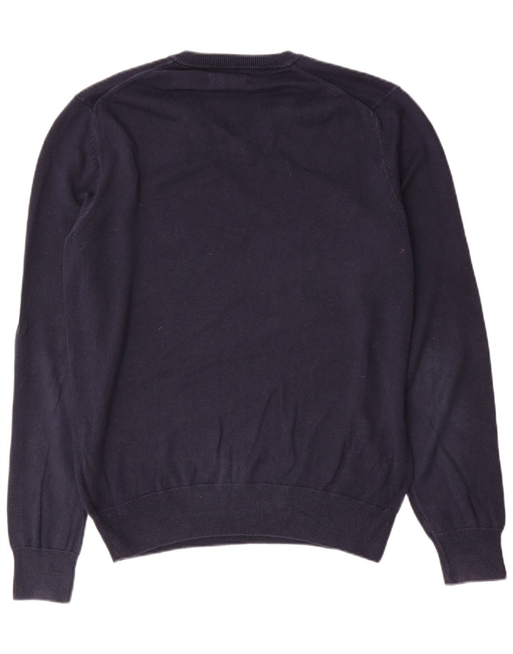 Marks & Spencer Suéter con Cuello en V para Hombre Algodón Azul Marino Mediano