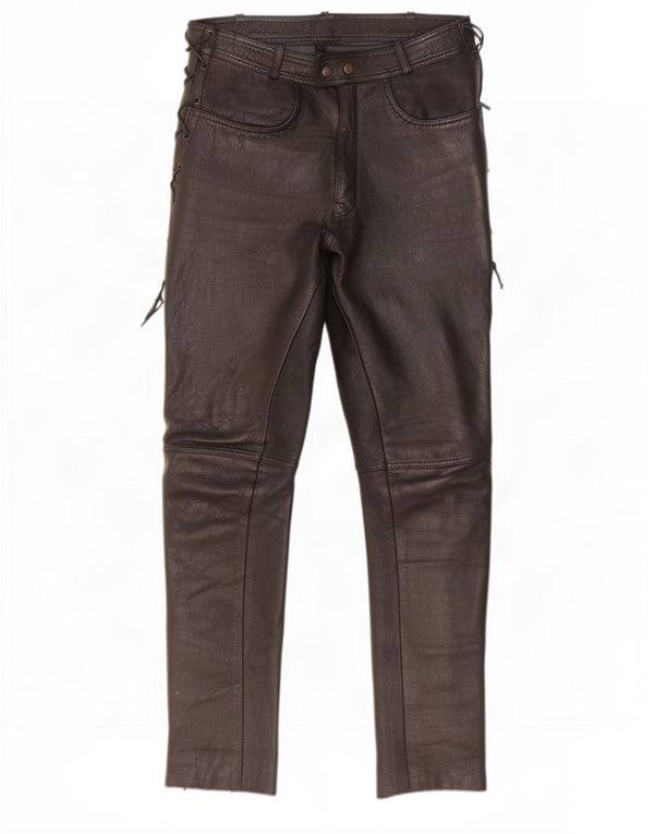 Modeka Pantalones de cuero delgados para hombre XL W34 L33 Negro