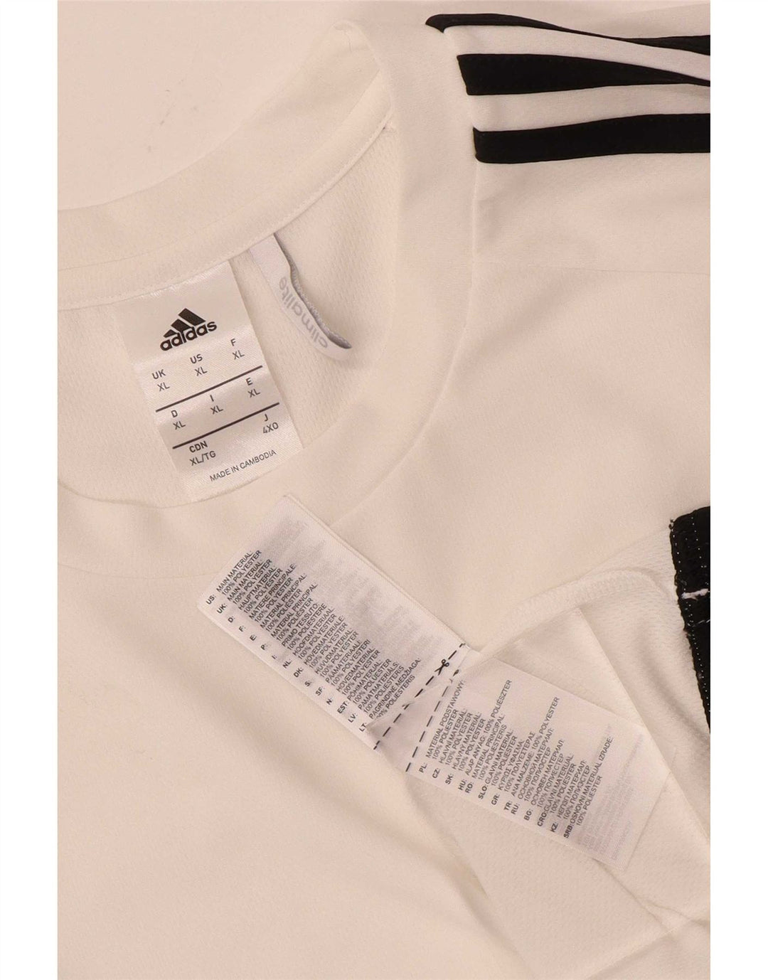 Adidas Hombre Climalite Camiseta Top XL Blanco Colorblock Poliéster