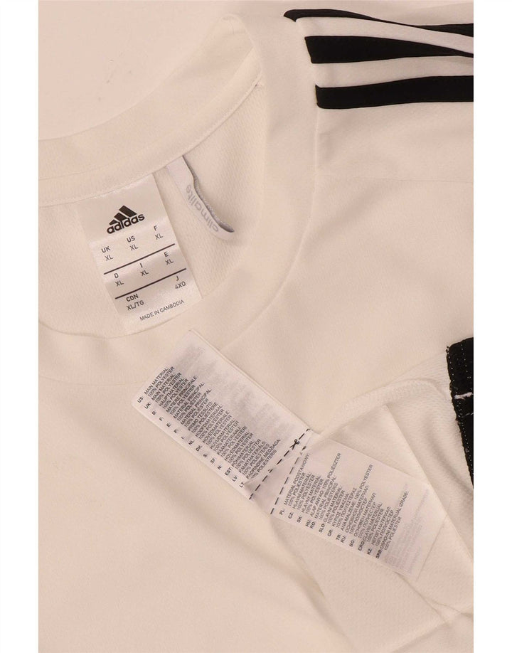 Adidas Hombre Climalite Camiseta Top XL Blanco Colorblock Poliéster