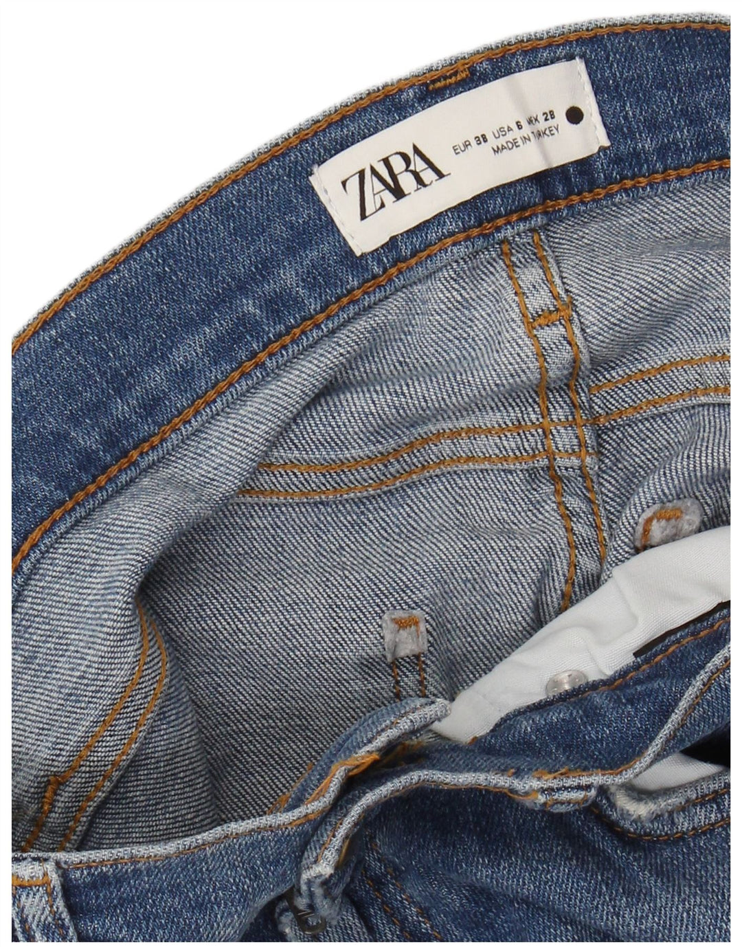 ZARA Vaqueros Rectos Mujer EU 38 Small W28 L27 Azul