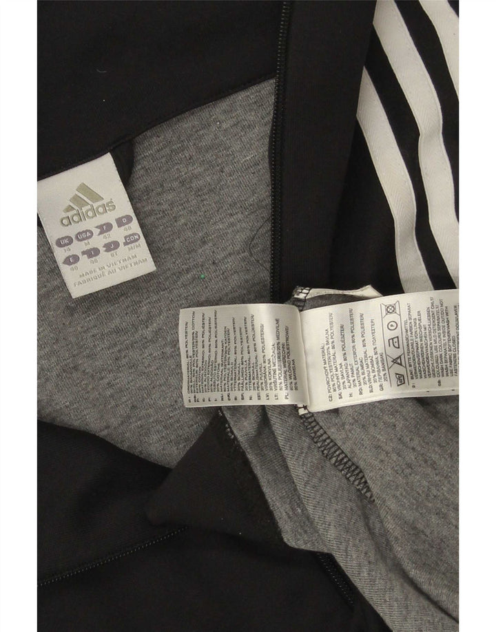 Adidas - Chaqueta de chándal para mujer, talla 40, talla mediana, poliéster negro