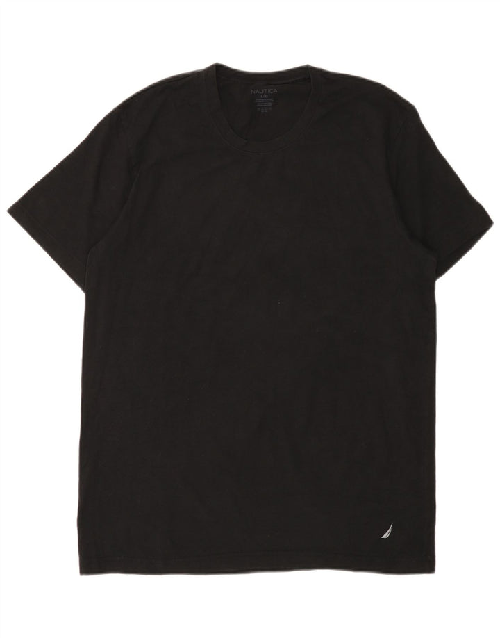 NAUTICA Camiseta Hombre Top Grande Algodón Negro