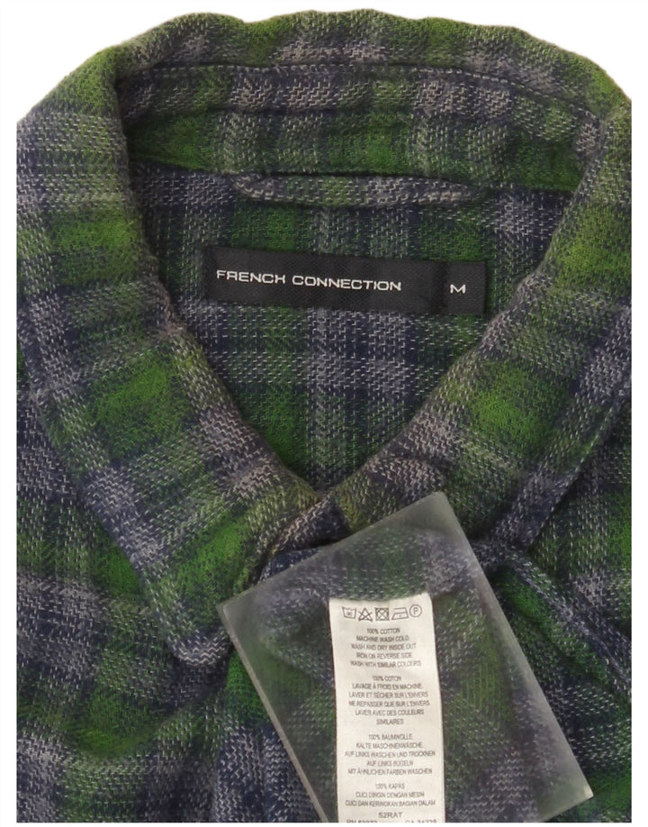 Camisa de franela de algodón a cuadros verde medio para hombre de French Connection