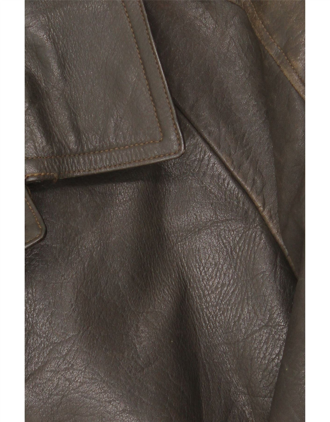 Chaqueta de cuero vintage para hombre IT 48 Caqui medio