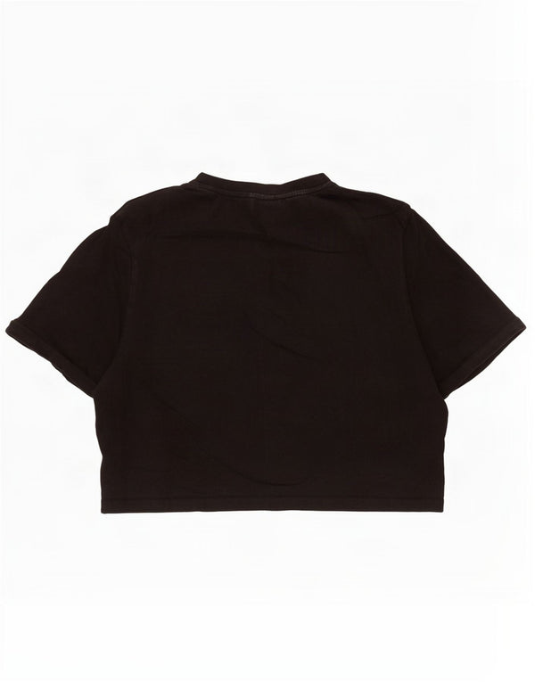 Ellesse Camiseta corta gráfica para mujer UK 44 Mediana Algodón negro