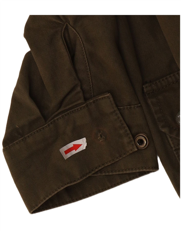 TOPSHOP Chaqueta militar extragrande para mujer UK 10 Small Khaki Cotton