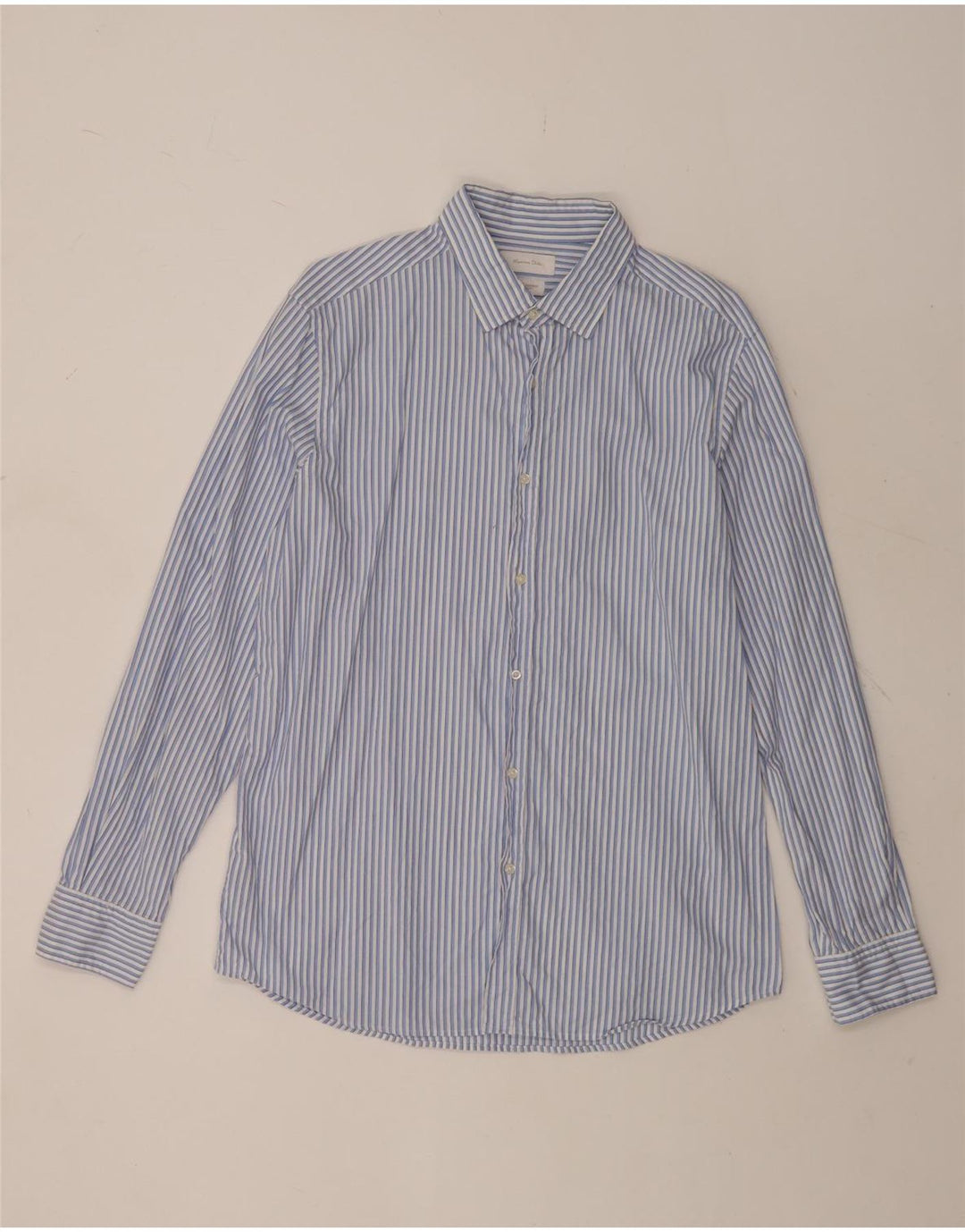 Camisa Massimo Dutti Hombre XL Algodón Rayas Azules
